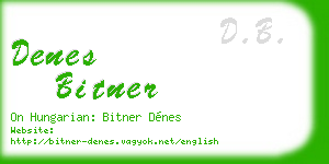 denes bitner business card